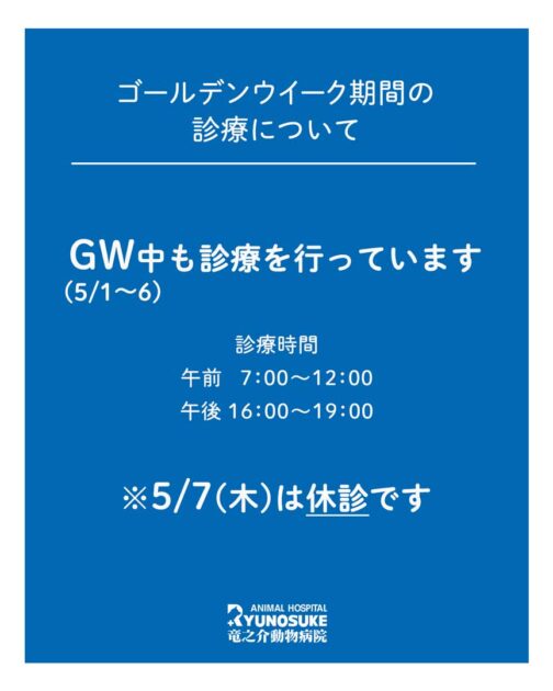 ゴールデンウィーク期間の診療について